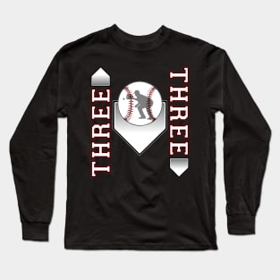 3 Up and 3 Down Baseball Long Sleeve T-Shirt